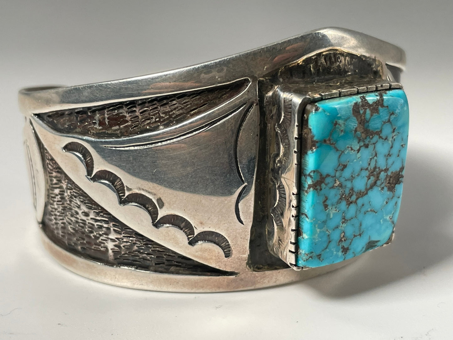 Wholesale Vintage Square Navajo Turquoise Sterling Silver Bracelet .925