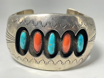 Wholesale Vintage Navajo Turquoise Sterling Silver Bracelet .925