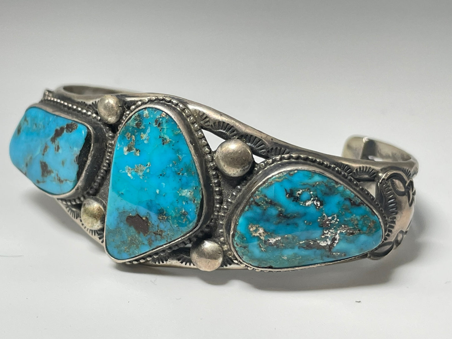 Wholesale Vintage Verdy Jake Navajo Turquoise Sterling Silver Bracelet .925