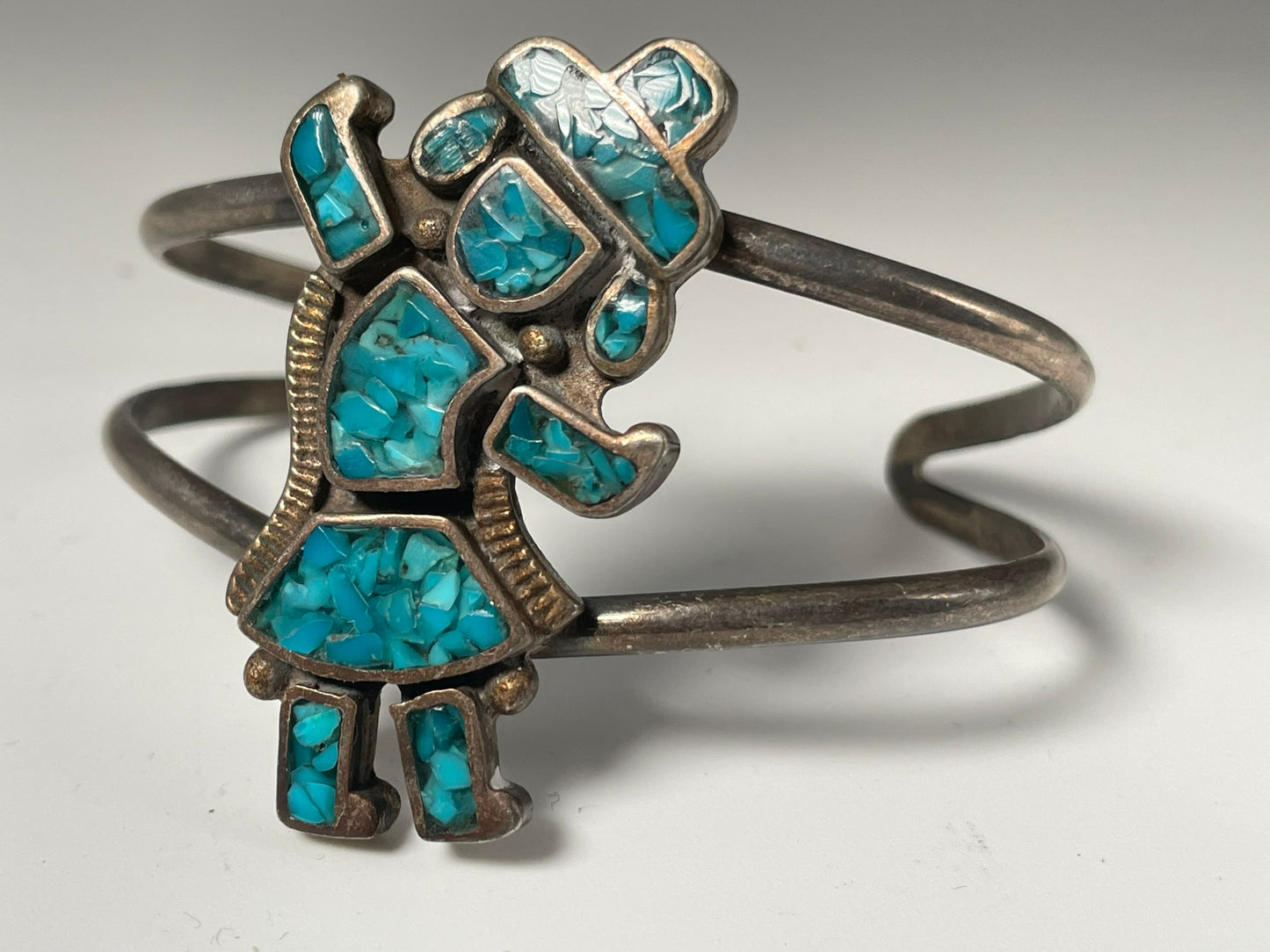 Wholesale Rainbow man Vintage Navajo Turquoise Sterling Silver Bracelet .925