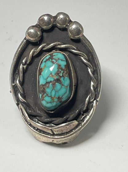 Wholesale Rare Turquoise Vintage Navajo Turquoise Sterling Silver Ring .925