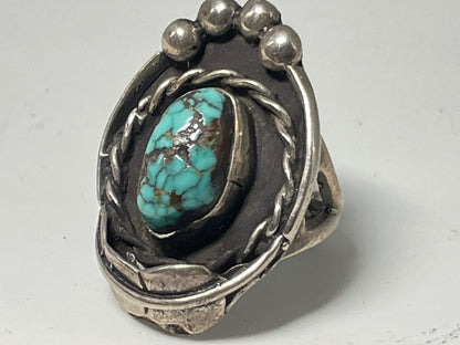 Wholesale Rare Turquoise Vintage Navajo Turquoise Sterling Silver Ring .925