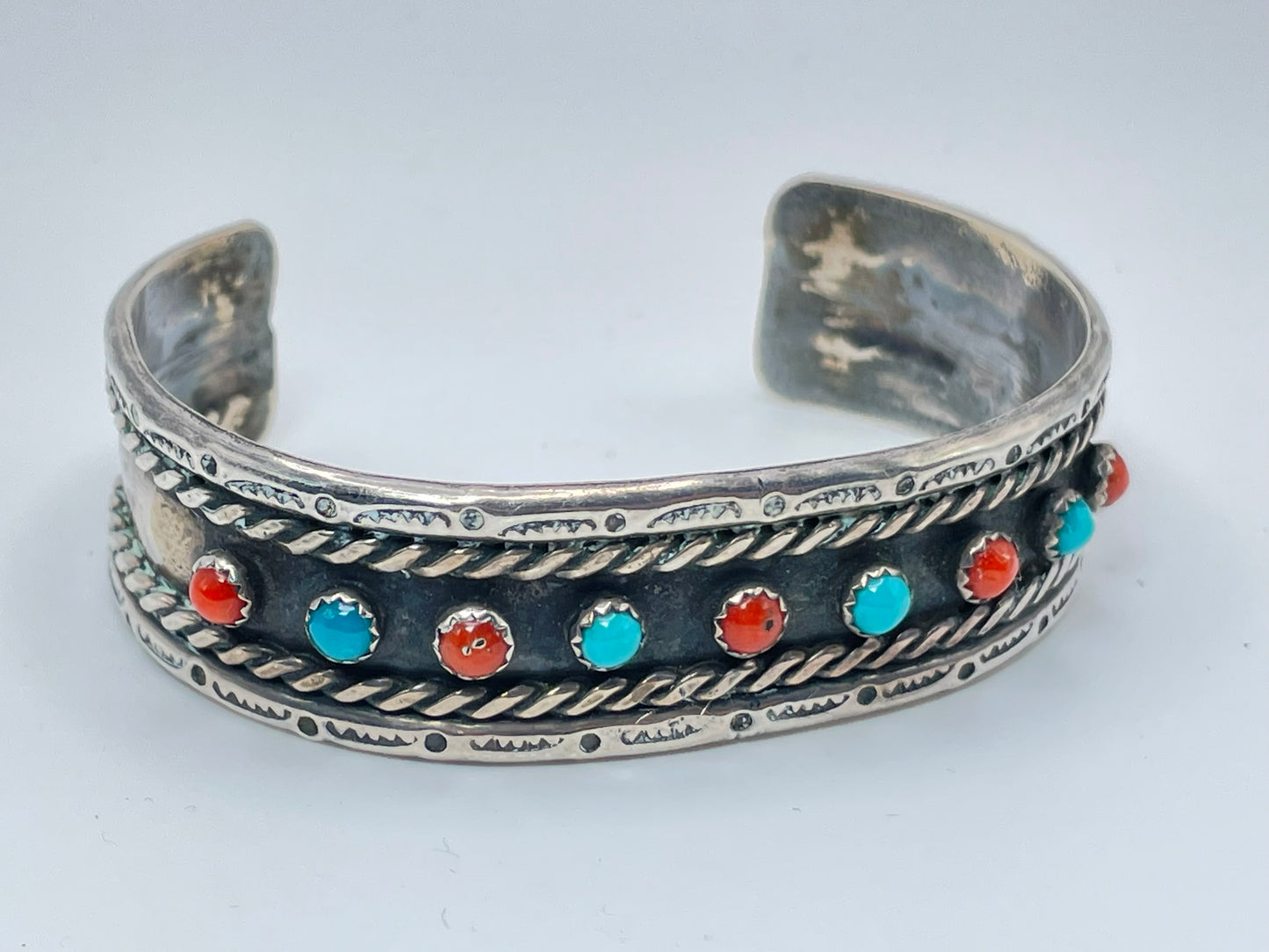 Navajo Eyes Turquoise Sterling Silver Bracelet .925