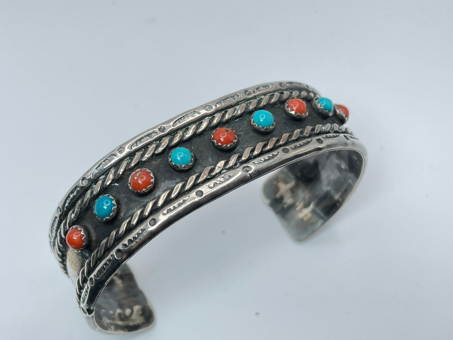 Navajo Eyes Turquoise Sterling Silver Bracelet .925