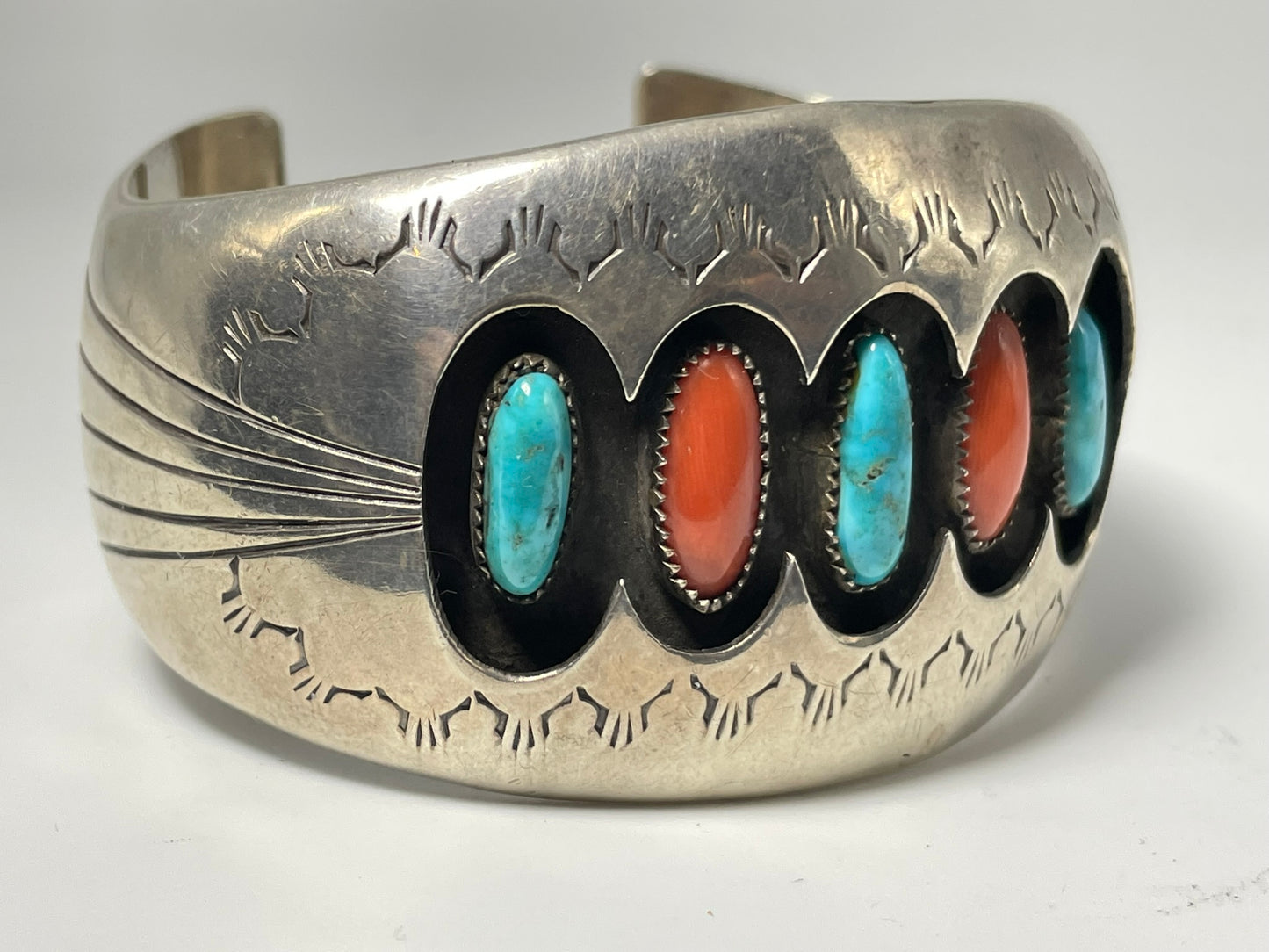 Wholesale Vintage Navajo Turquoise Sterling Silver Bracelet .925