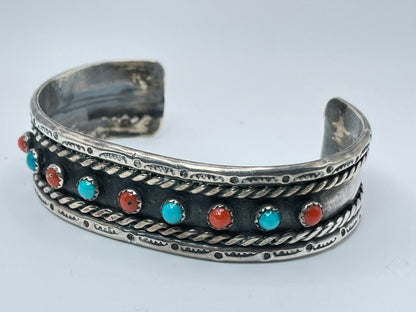 Navajo Eyes Turquoise Sterling Silver Bracelet .925