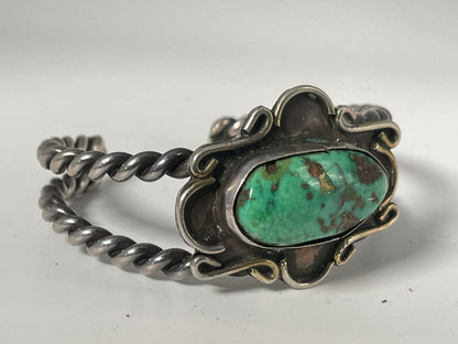 Wholesale Coiled Vintage Navajo Turquoise Sterling Silver Bracelet .925