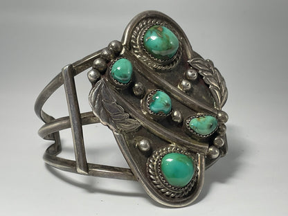 Wholesale Carico Lake Vintage Navajo Turquoise Sterling Silver Bracelet .925