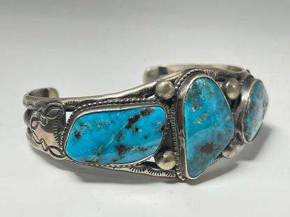 Wholesale Vintage Verdy Jake Navajo Turquoise Sterling Silver Bracelet .925