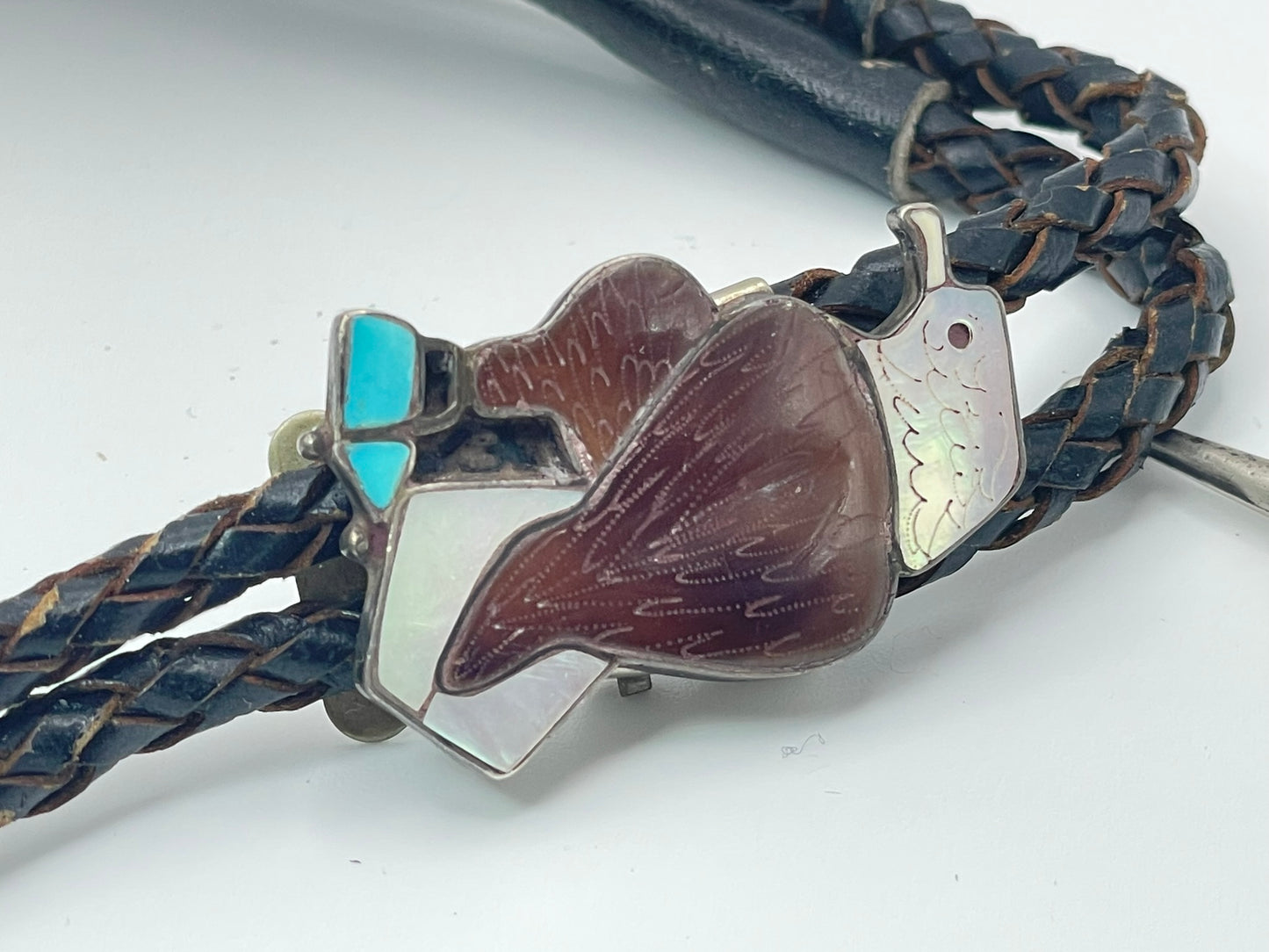 Zuni Eagle Turquoise Sterling Silver Bolo .925