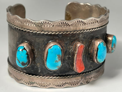 Wholesale larger vintage Navajo Turquoise Sterling Silver Bracelet .925