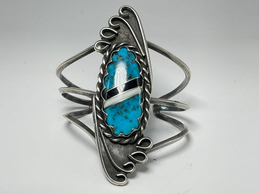 Wholesale Vintage Navajo Turquoise Sterling Silver Bracelet .925