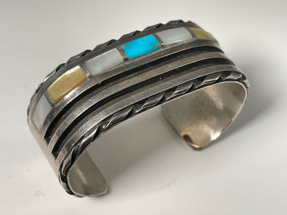 Wholesale Vintage Navajo Turquoise Sterling Silver Bracelet .925