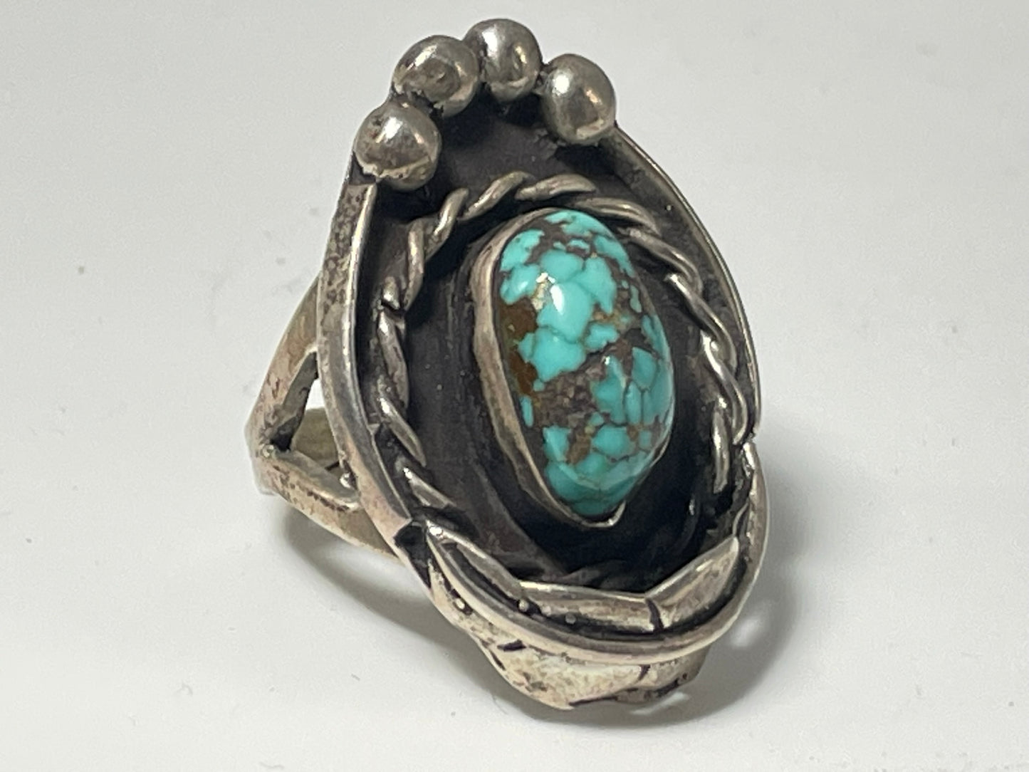 Wholesale Rare Turquoise Vintage Navajo Turquoise Sterling Silver Ring .925