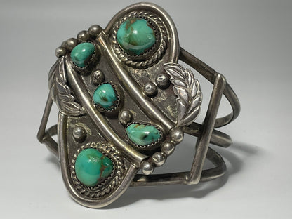 Wholesale Carico Lake Vintage Navajo Turquoise Sterling Silver Bracelet .925