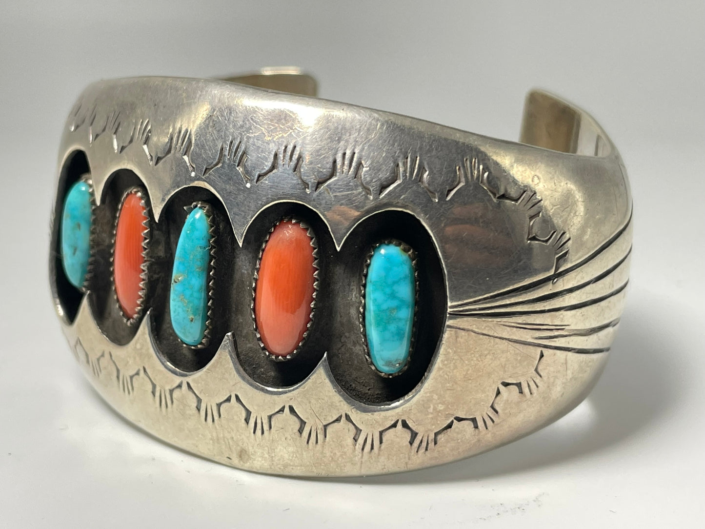 Wholesale Vintage Navajo Turquoise Sterling Silver Bracelet .925