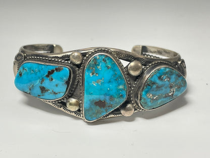 Wholesale Vintage Verdy Jake Navajo Turquoise Sterling Silver Bracelet .925