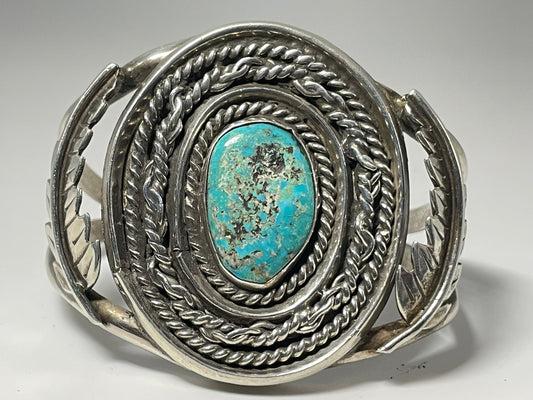 Heavy Vintage Wholesale Navajo Turquoise Sterling Silver Bracelet .925