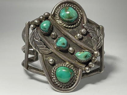 Wholesale Carico Lake Vintage Navajo Turquoise Sterling Silver Bracelet .925